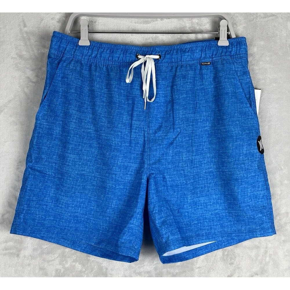 HURLEY Men's Short Size Large Blue Heather Chino Volley 17'' Board Shorts AJ2056